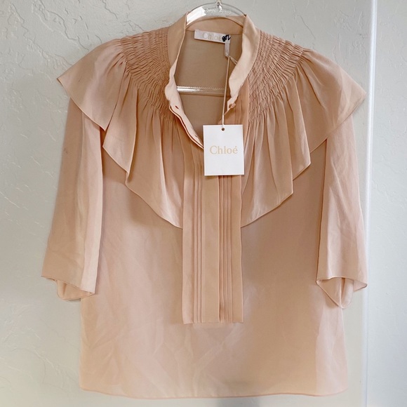 Chloe Tops - 🆕 Chloe Silk Pink Crepe Sleeve Blouse